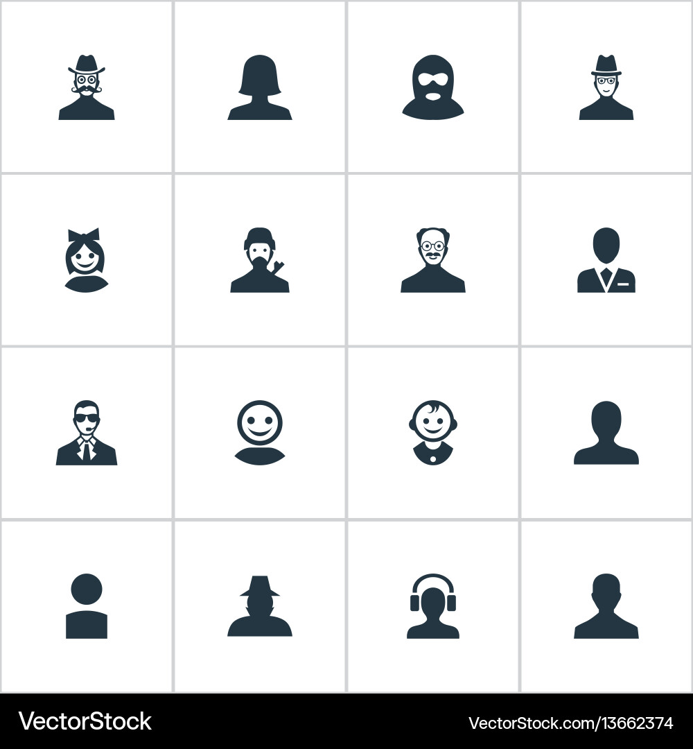 Set of simple member icons Vector Image