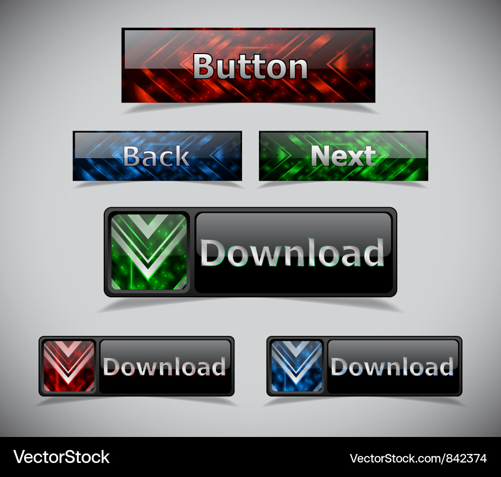 Set von Farb-Web-Tasten Vektorbild