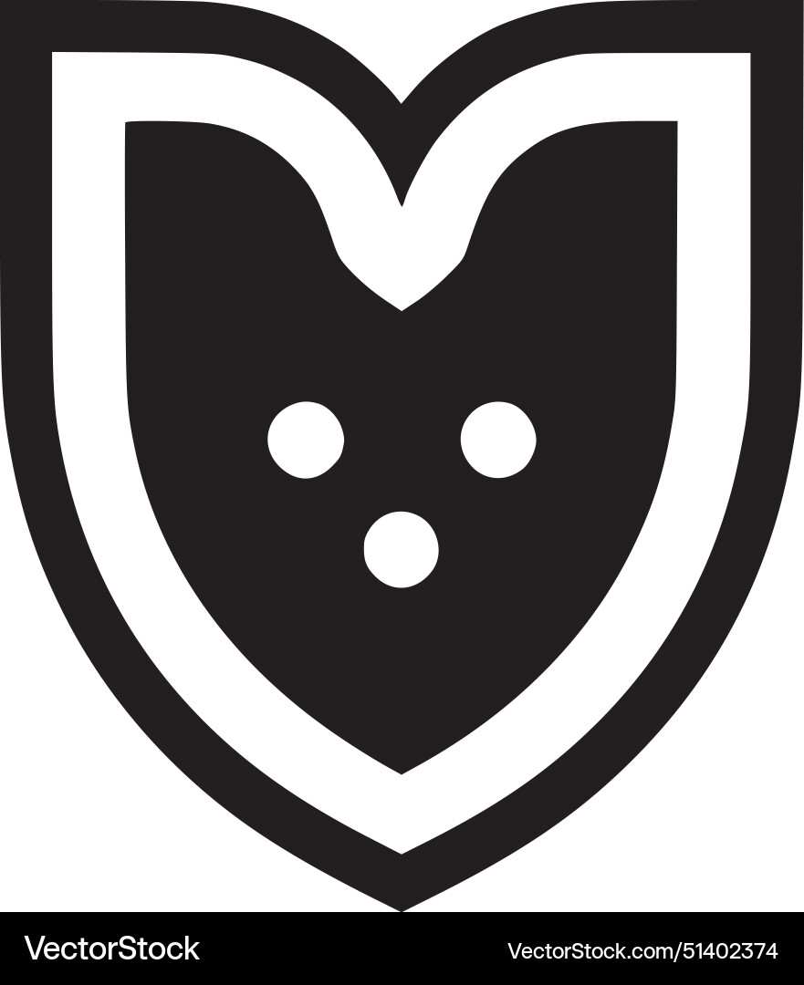 Shield - black and white Royalty Free Vector Image