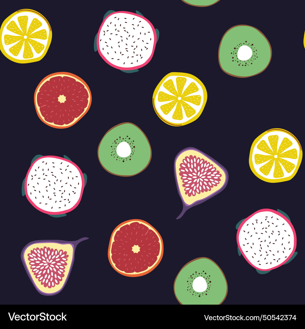 Sliced citrus fruits array vector image