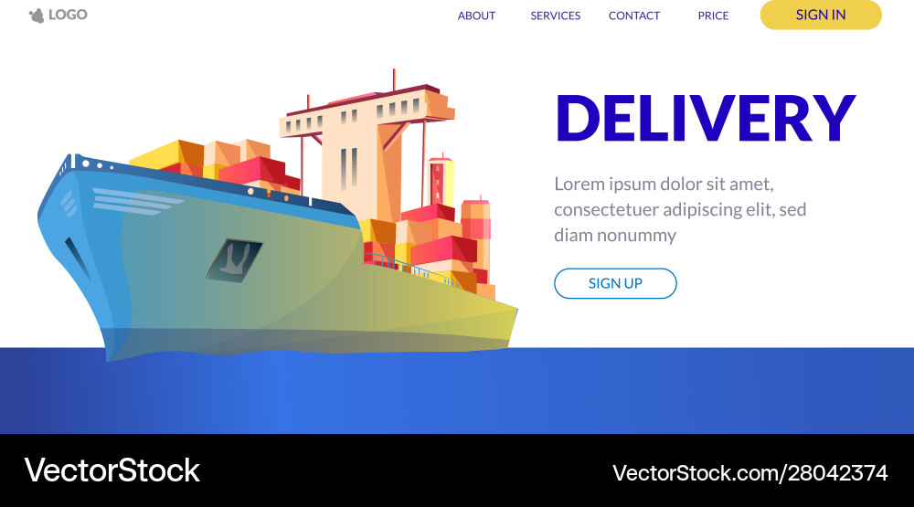 Web page design template for project delivery Web page design template for project delivery vector image