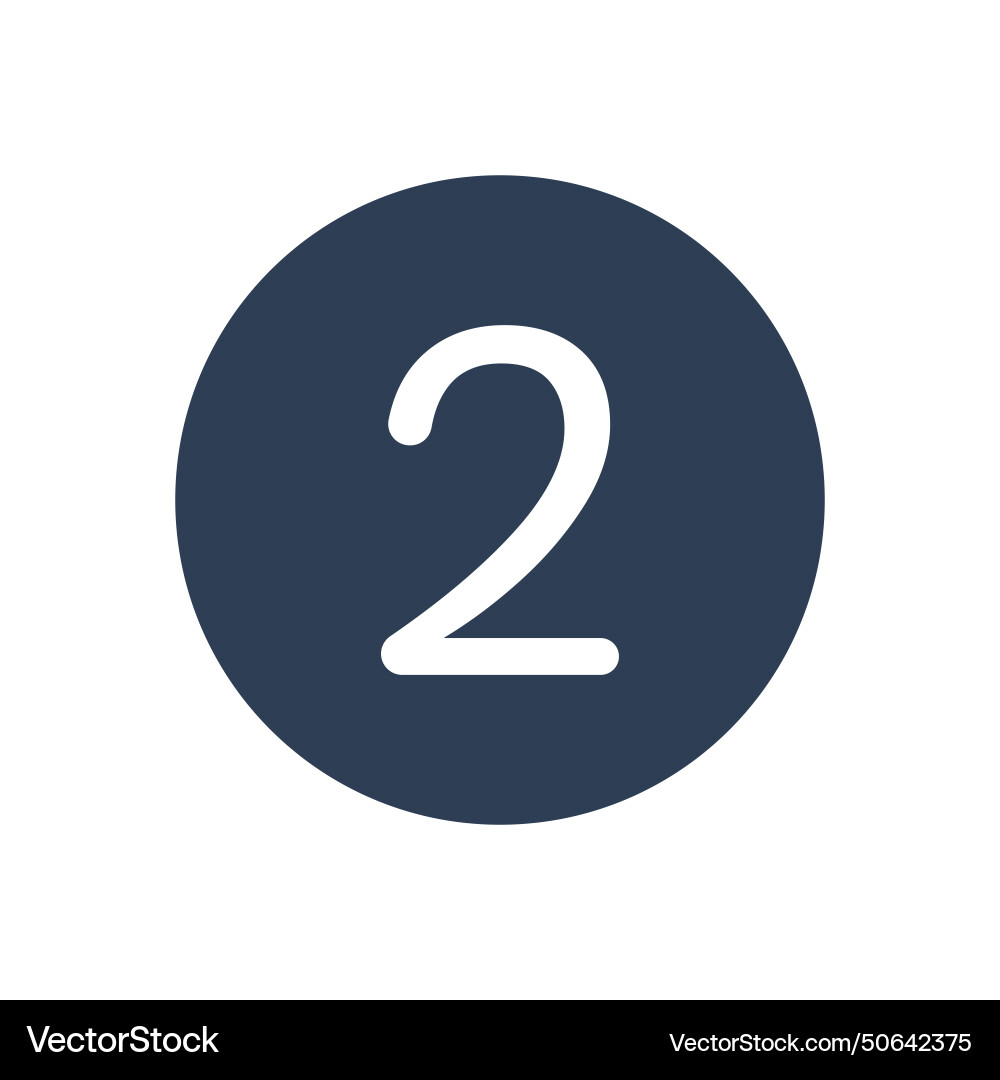 2 icon numeric number inside circle two vector image
