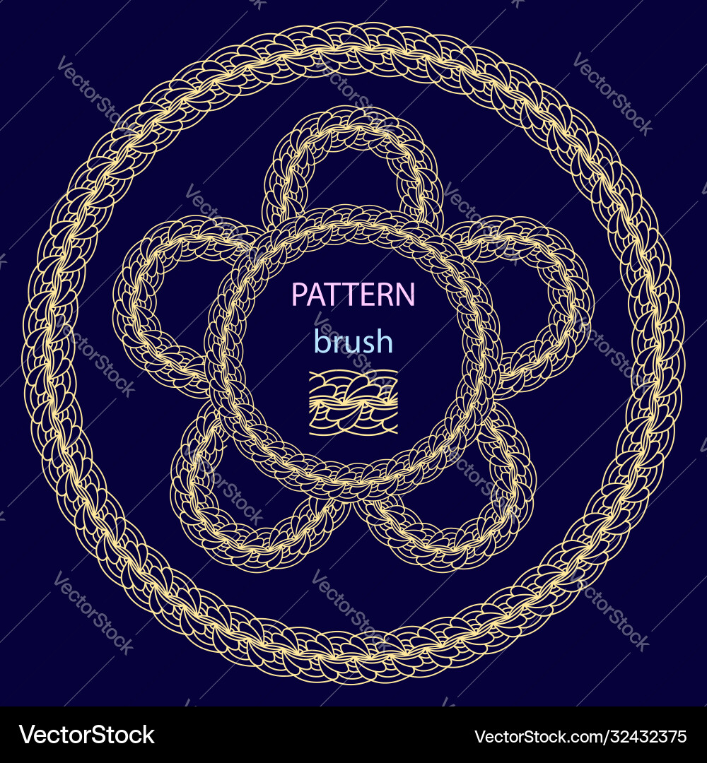 Brush lace border component and sample frames Vector Image