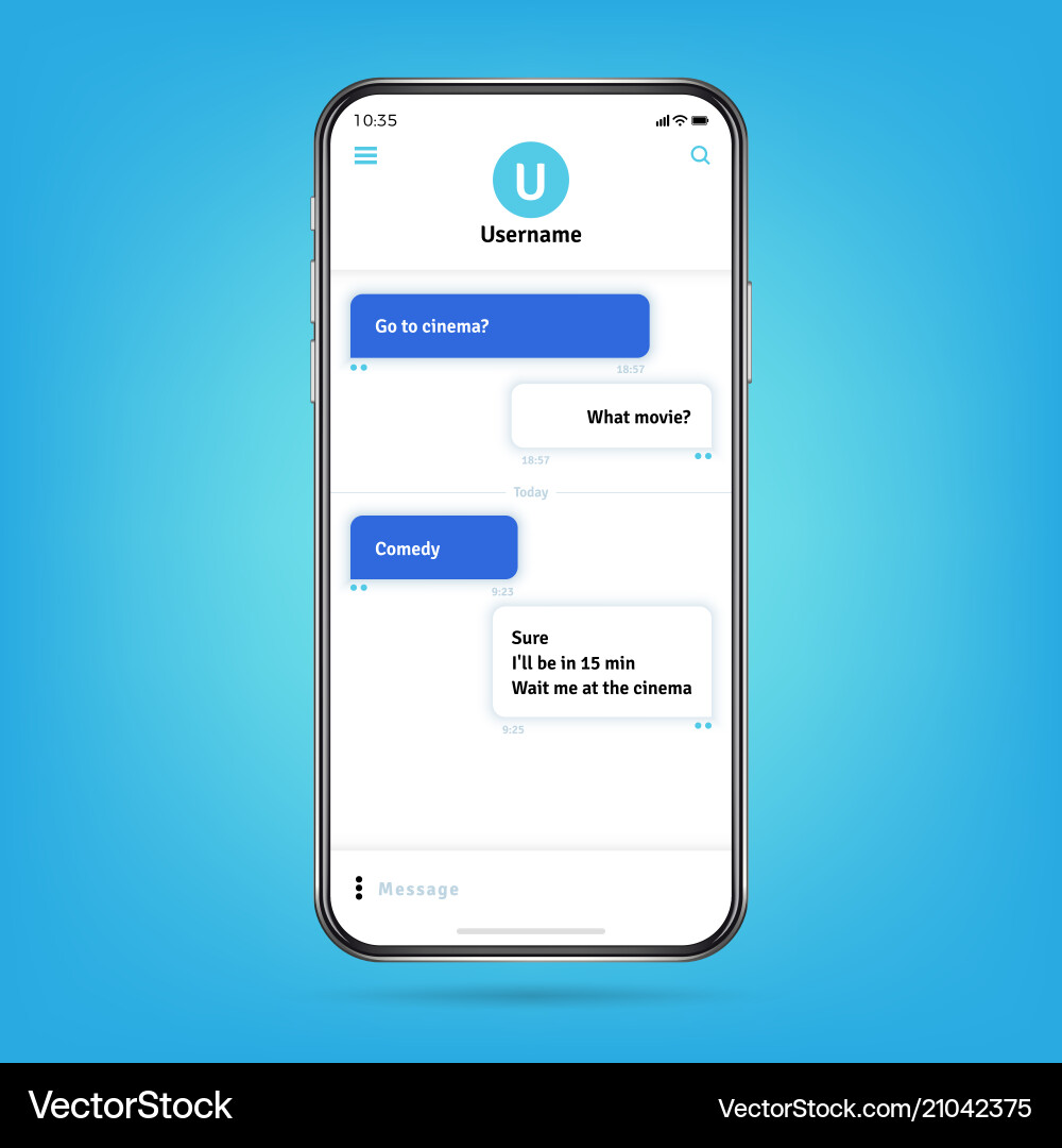 Bubble Messaging App Interface vector image