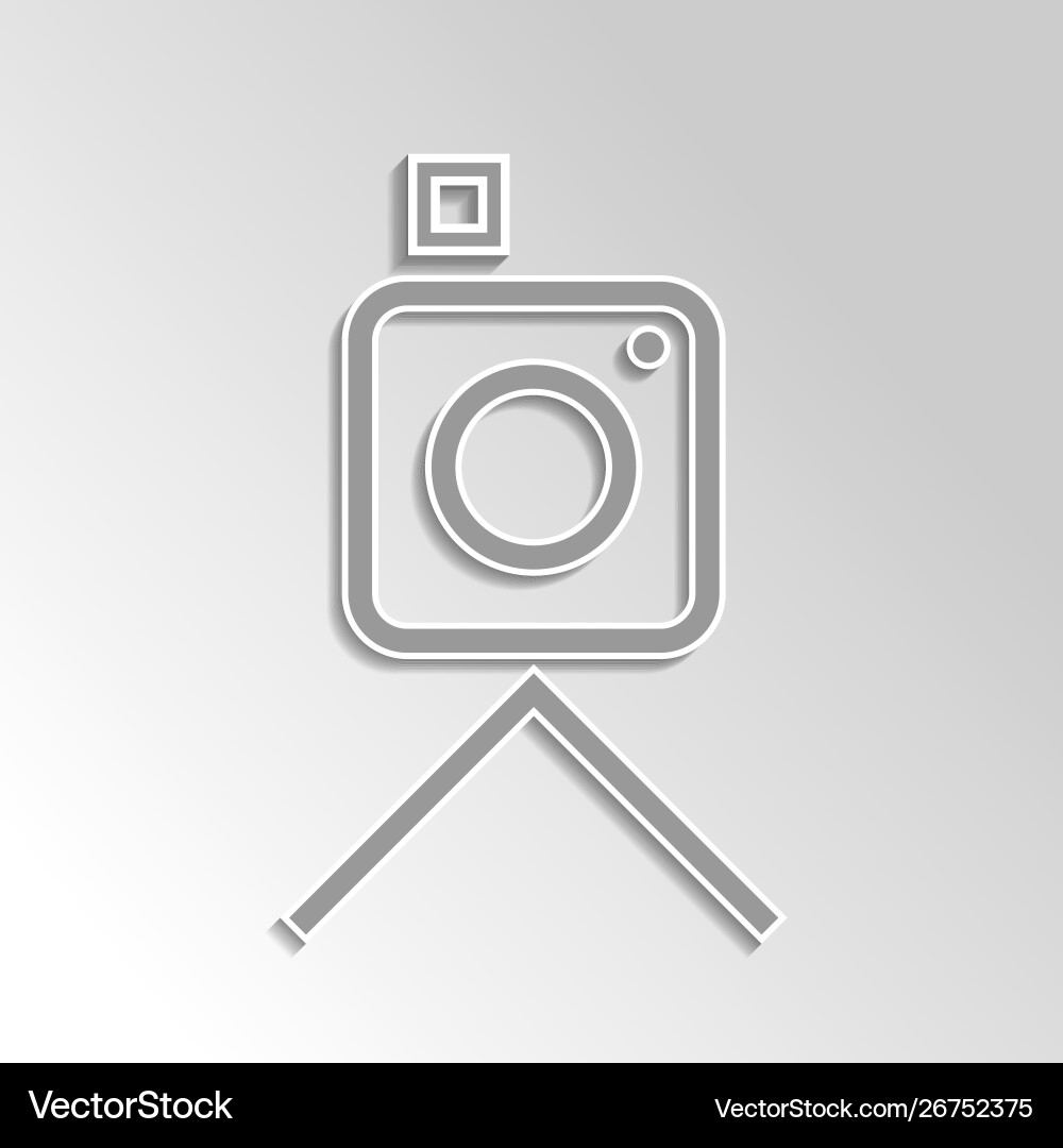 Camera icon on gray gradient background Vector Image
