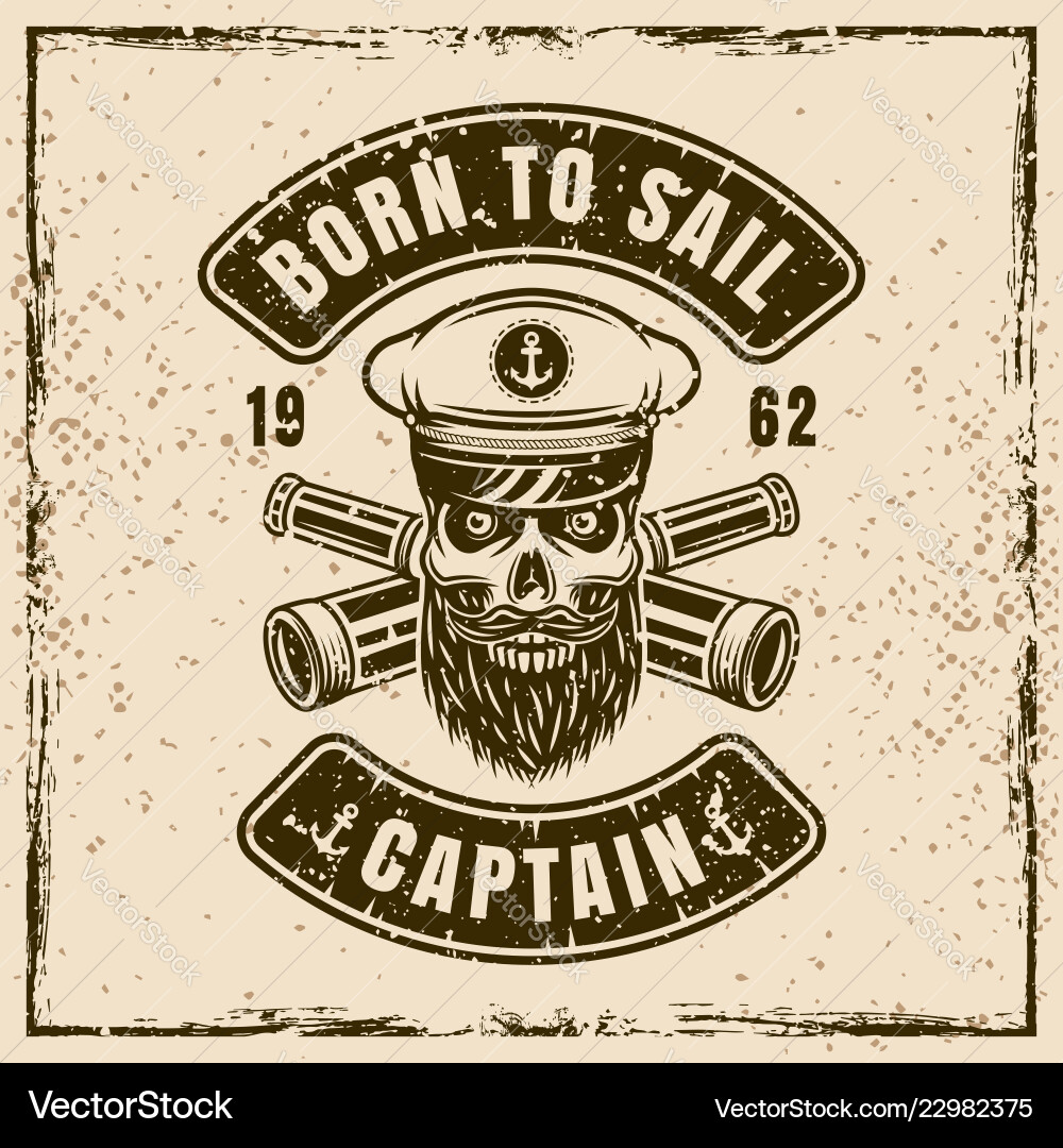 Captain Schädel in Hut und zwei gekreuzte Spionglas Captain Schädel in Hut und zwei gekreuzte Spionglas vektorbild