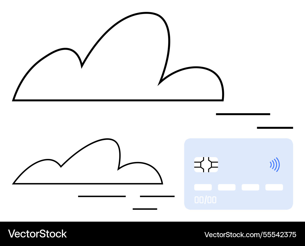 Digital payment concept with cloud technology Vector Image