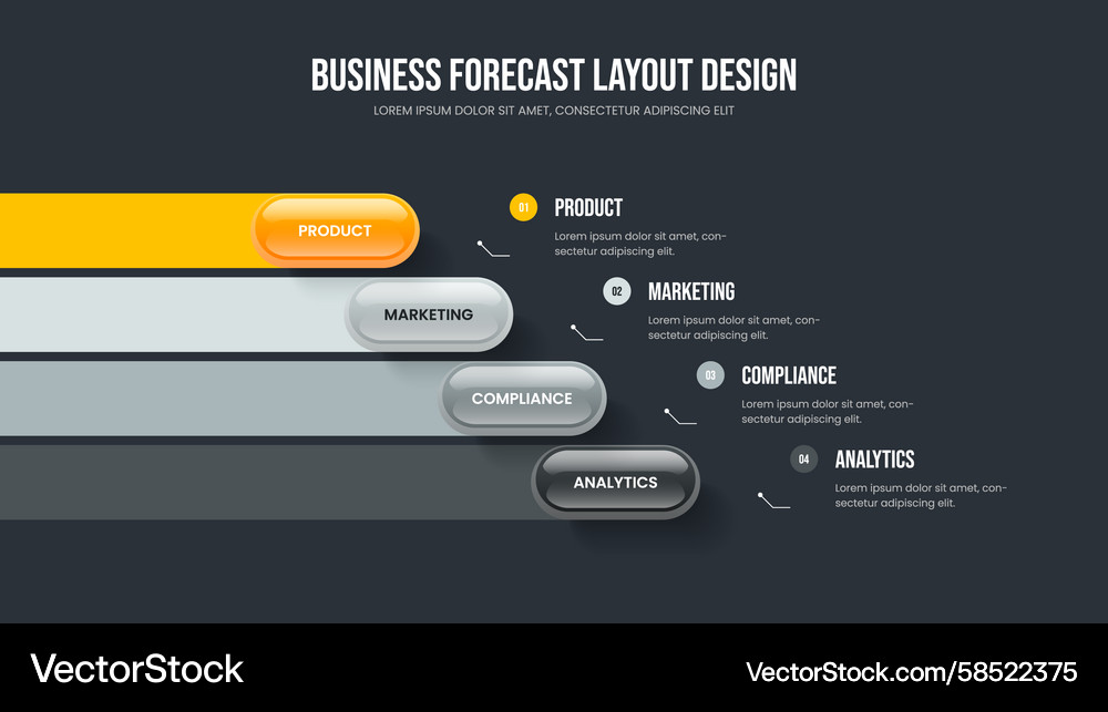 Four Element Infographic Framework Vector Image