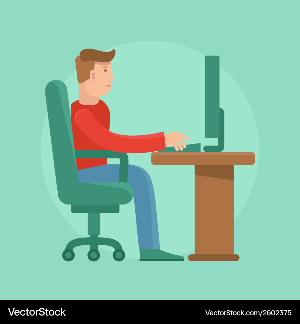 Freelancer Working on Computer vector image