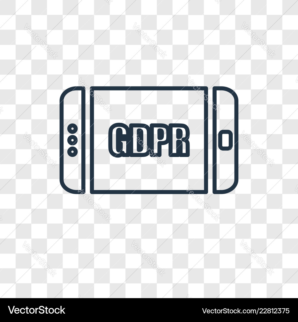 Gdpr concept linear icon isolated on transparent vector image
