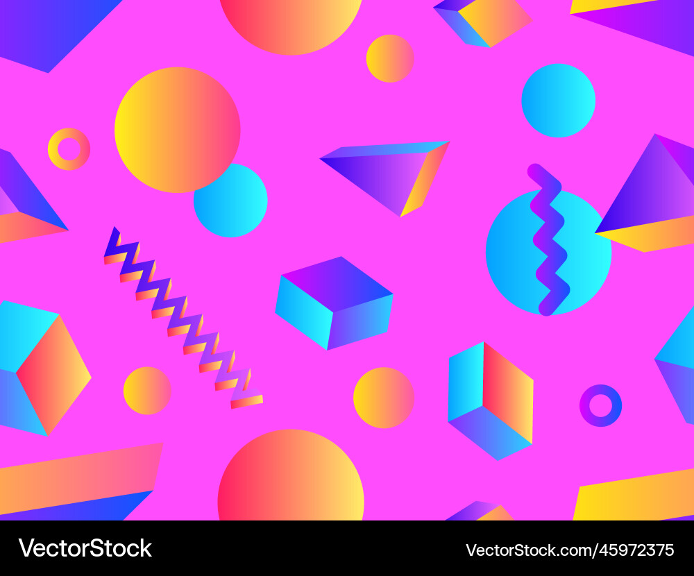 Geometric seamless pattern with 3d figures Geometric seamless pattern with 3d figures vector image
