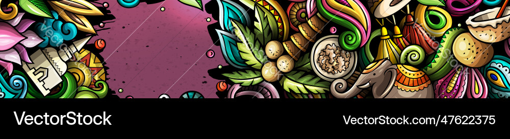 India hand drawn doodle banner cartoon detailed India hand drawn doodle banner cartoon detailed vector image