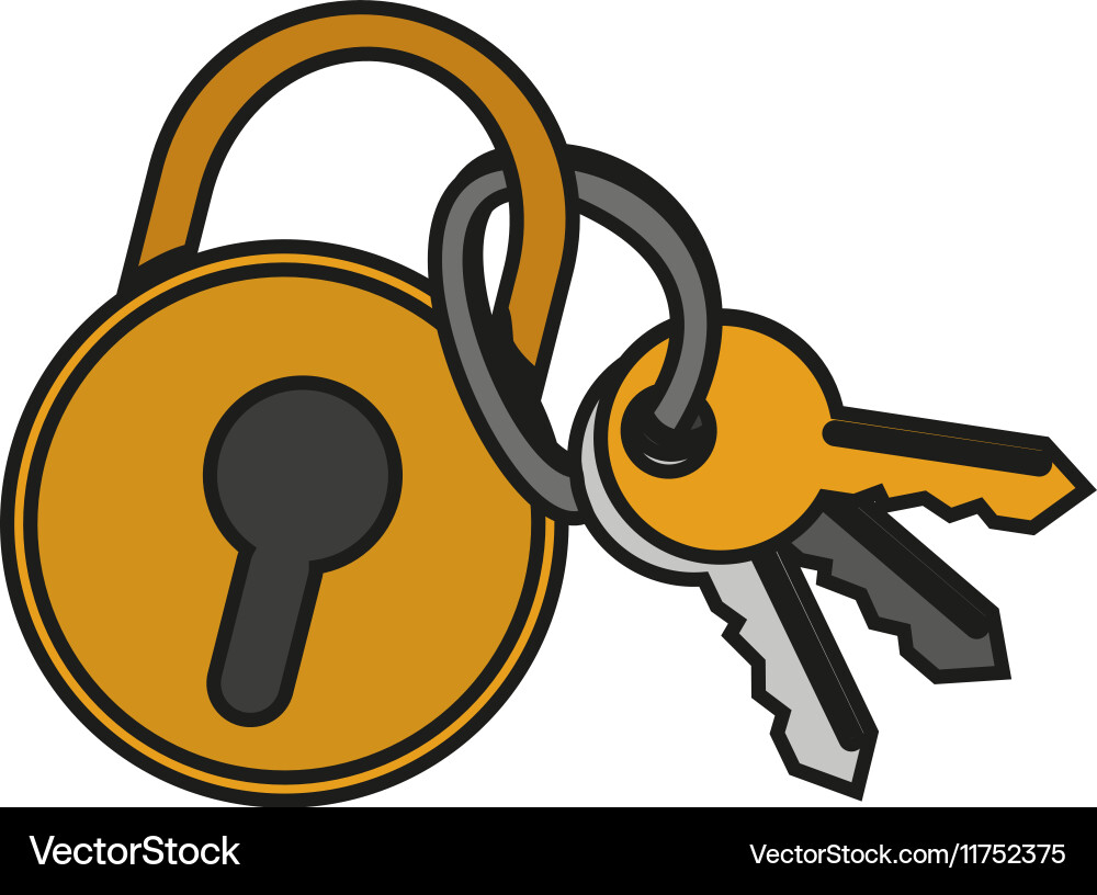 Isolated padlock and keys design Vector Image