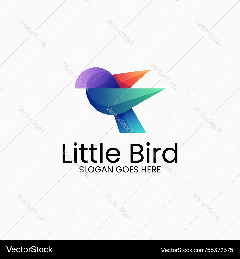 Little bird gradient colorful logo Little bird gradient colorful logo vector image