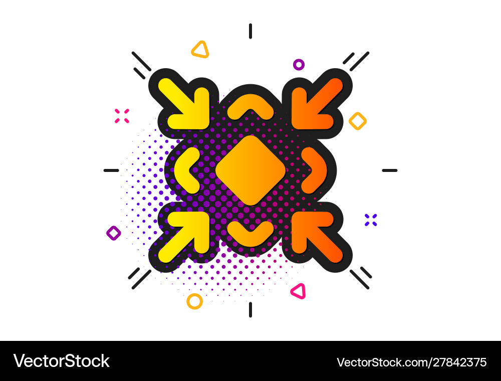 Minimize arrow icon small screen sign Vector Image