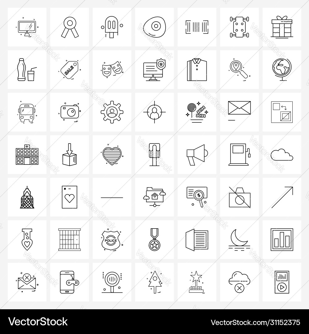 Modern style set 49 line pictograph grid based Vector Image