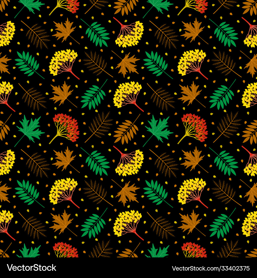 Multicolored seamless pattern with autumn Vector Image