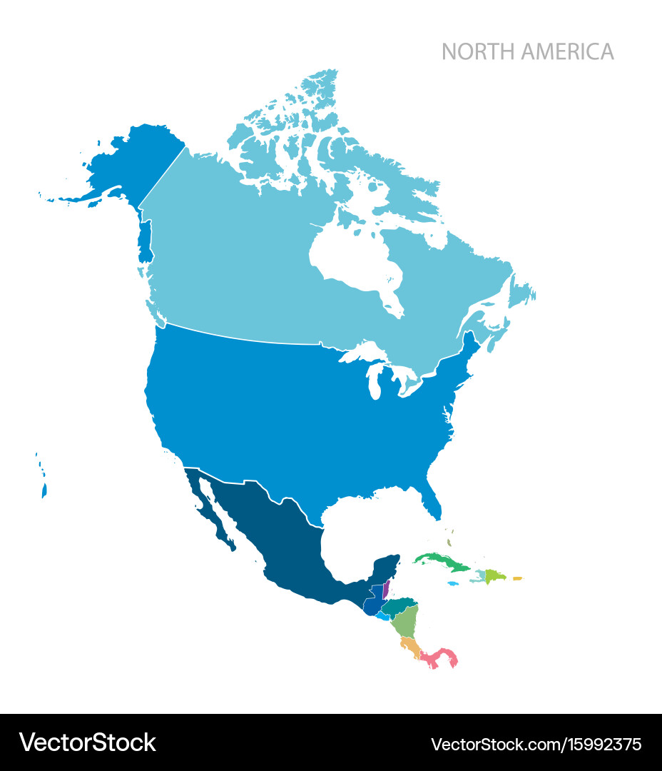 North America Map Royalty Free Vector Image - VectorStock