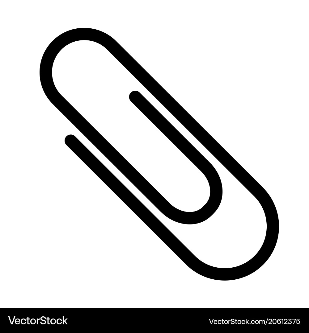 Paper clip icon email attachments logo stationery Paper clip icon email attachments logo stationery vector image