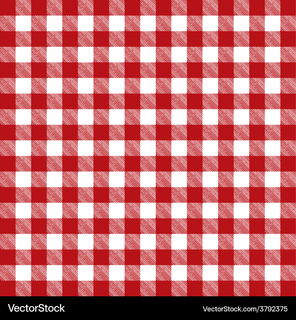 Red Checkered Tablecloth Pattern vector image
