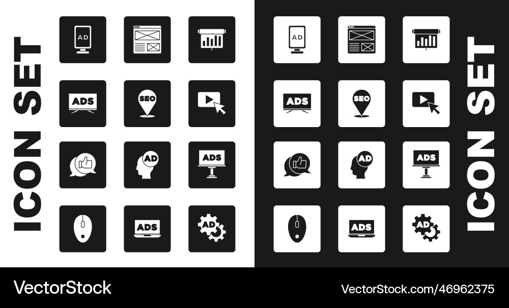 Set board with graph chart seo optimization Set board with graph chart seo optimization vector image