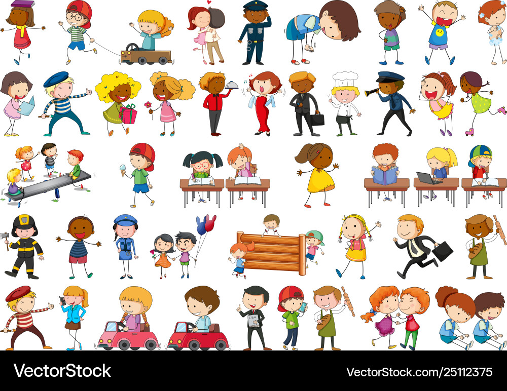 Set children character Royalty Free Vector Image