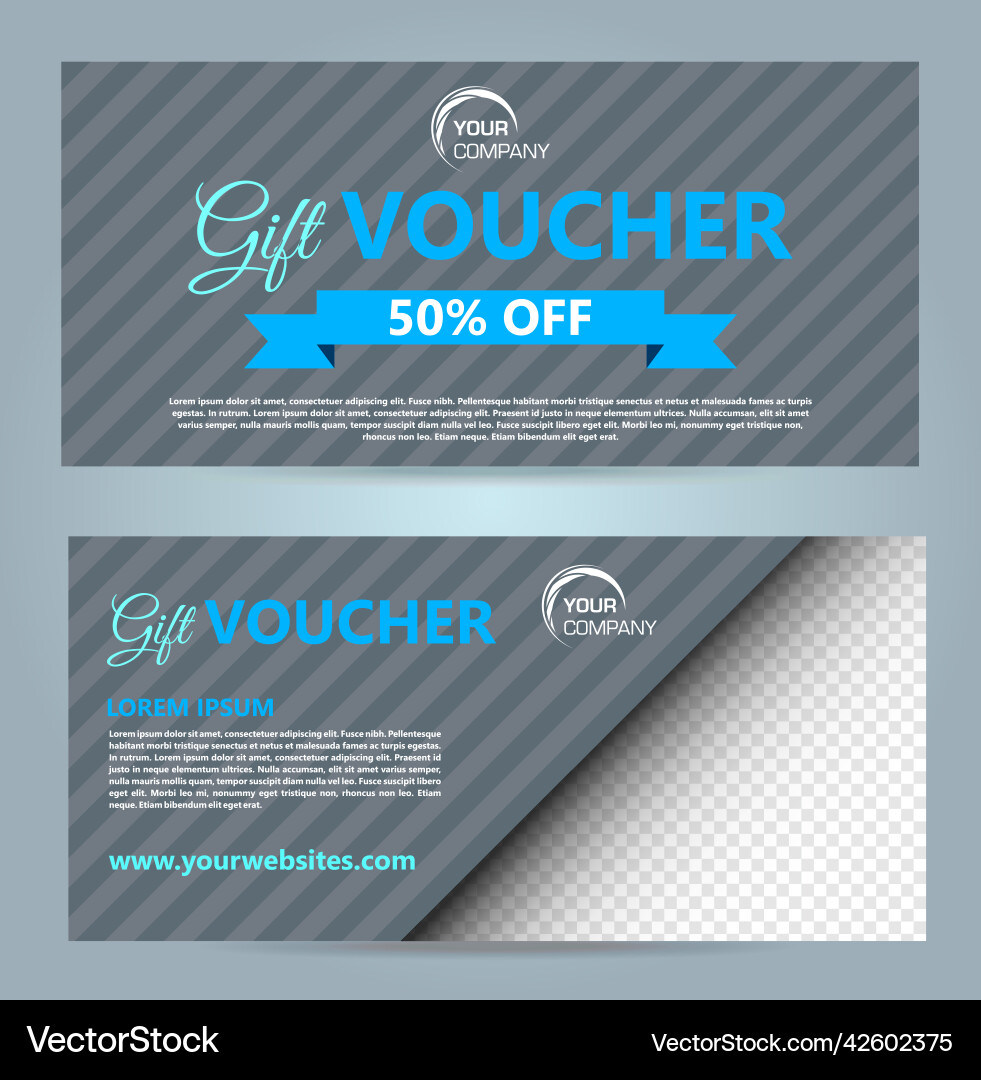 Set of two luxury modern gift voucher card Set of two luxury modern gift voucher card vector image
