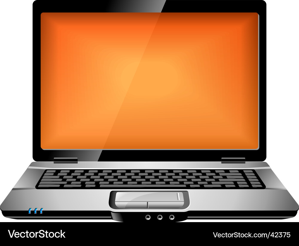 Silber Laptop Vektorbild