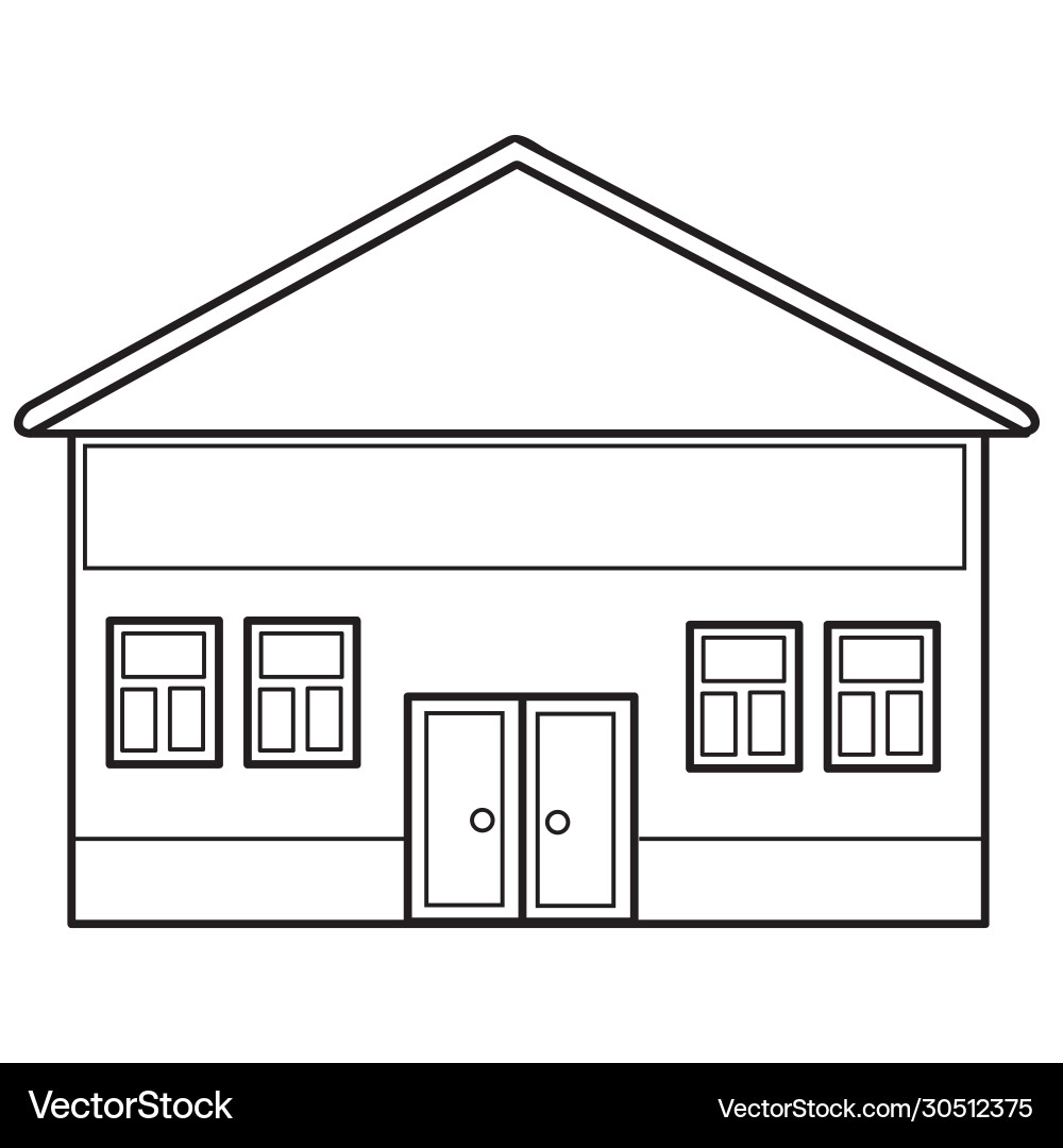 Simple house in outline coloring book Simple house in outline coloring book vector image