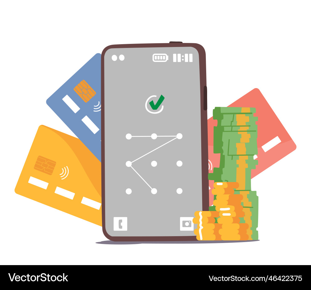 Smartphone screen with password pattern concept Smartphone screen with password pattern concept vector image