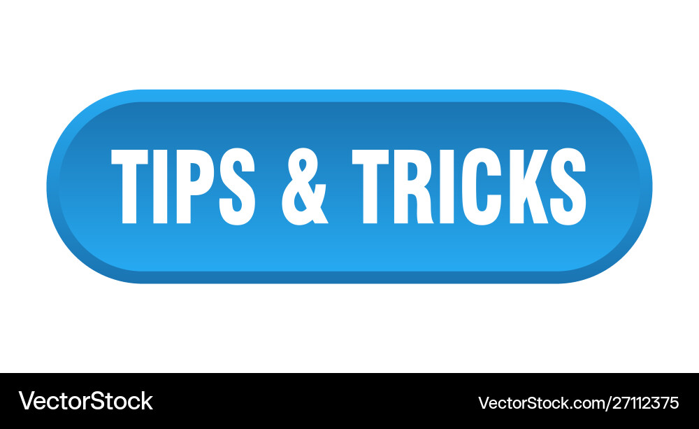 Tips tricks button rounded blue vector image