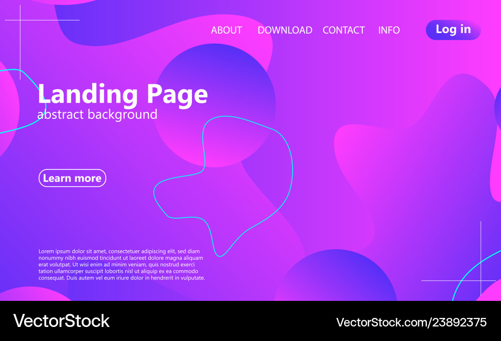 Website landing page fluid background Vector Image