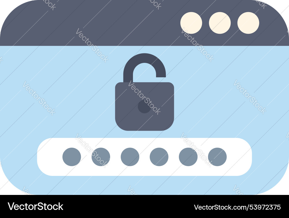 Website login window with password field Website login window with password field vector image
