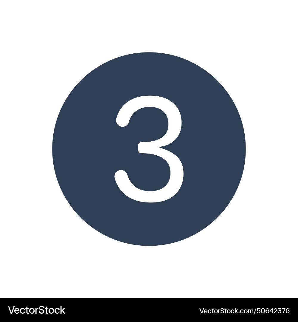 3 icon numeric number inside circle two vector image