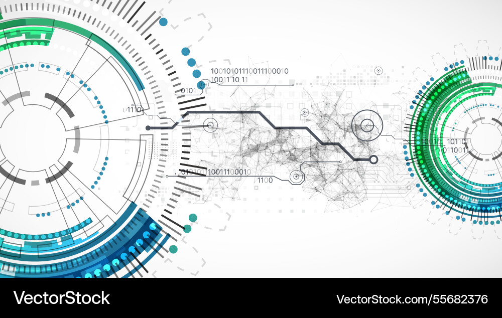 Abstraction on the theme of tech circles Abstraction on the theme of tech circles vector image