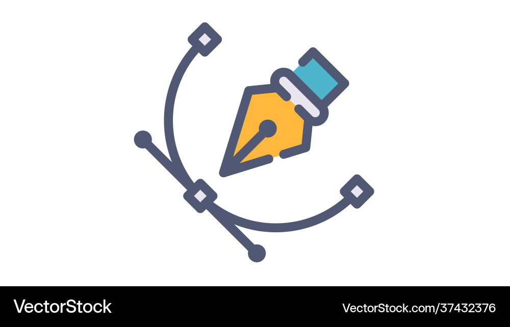 Anchor point single isolated icon with flat dash Anchor point single isolated icon with flat dash vector image