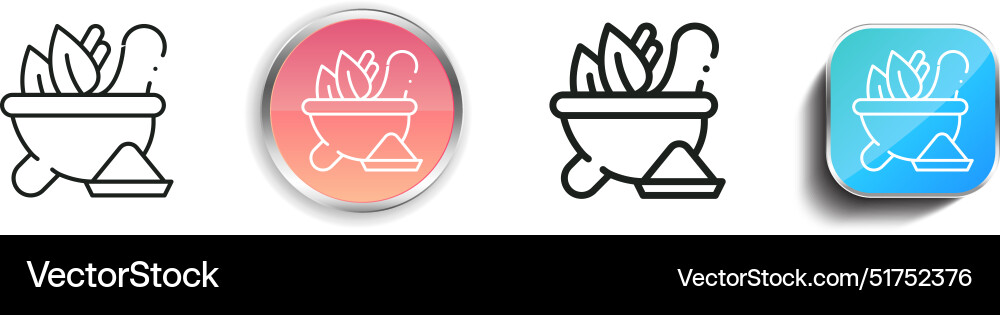 Ayurveda icon thin linear regular and button vector image