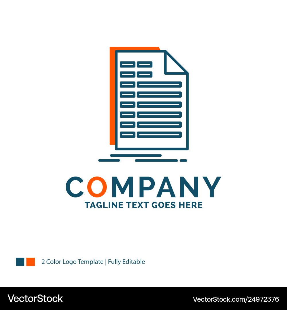 Bill excel file invoice statement logo design Vector Image