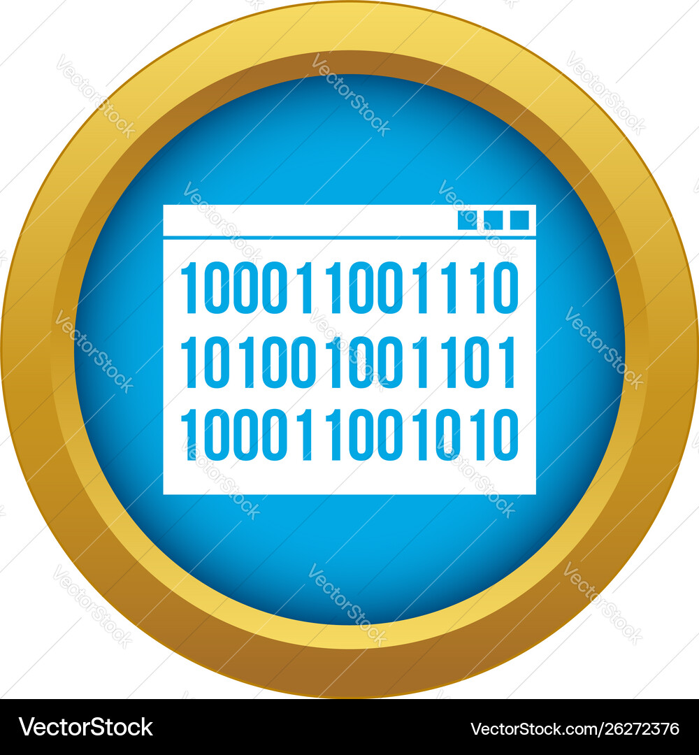 Binary code icon blue isolated Binary code icon blue isolated vector image