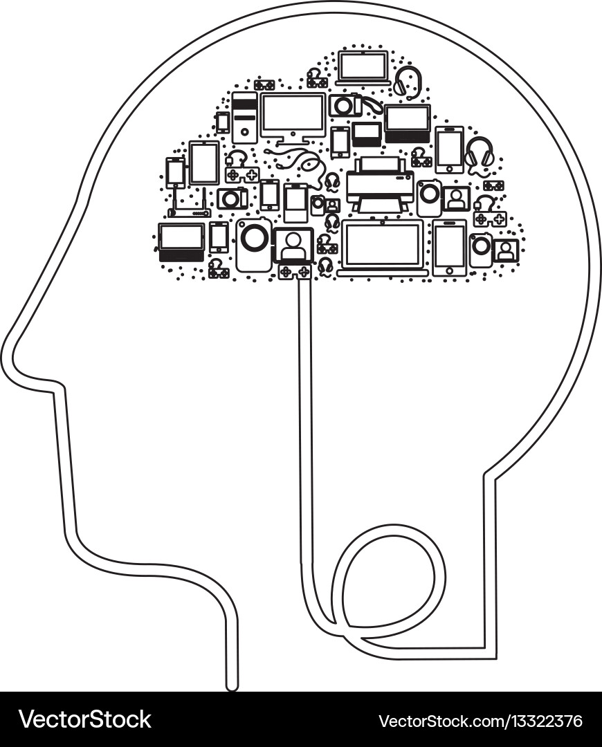 Brain hosting data icon stock Vector Image