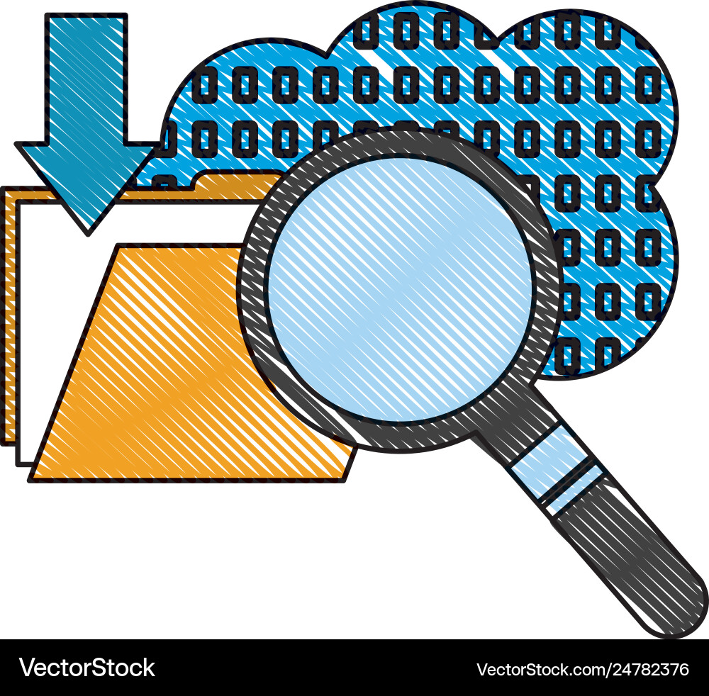 Cloud storage binary folder file searching data Cloud storage binary folder file searching data vector image