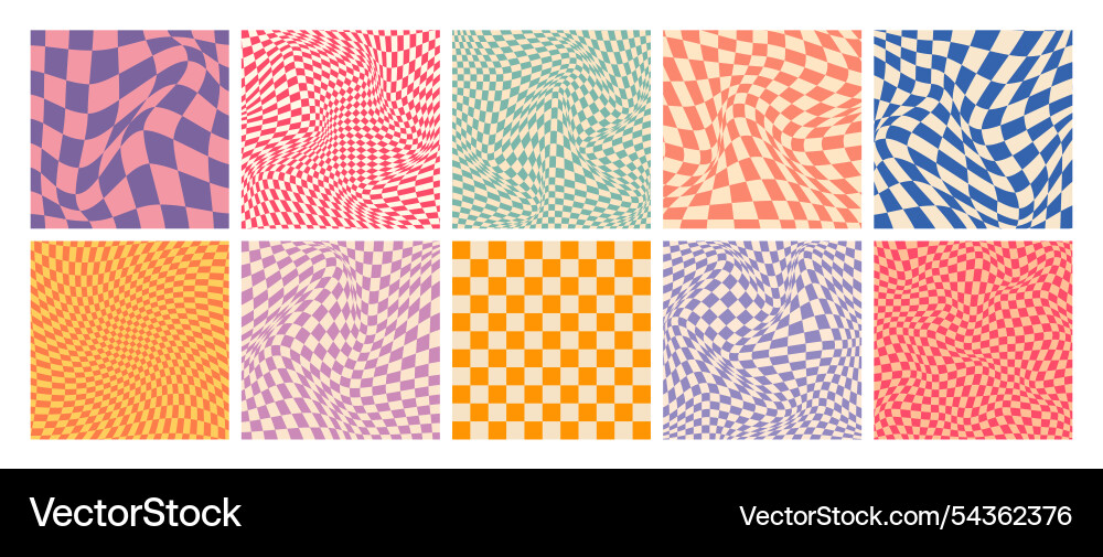 Distorted Checkered Pattern vector image