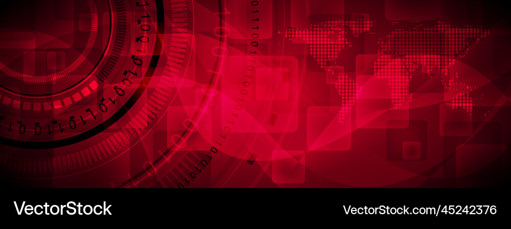 Dunkelrot Technologie Banner Design Dunkelrot Technologie Banner Design Vektorbild