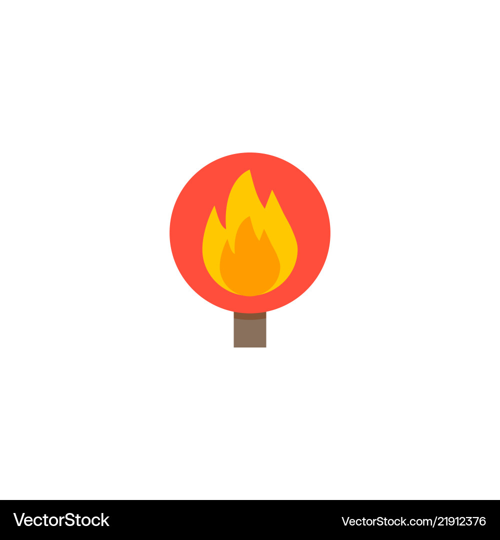 Flame Warnsymbol flaches Element Flame Warnsymbol flaches Element vektorbild