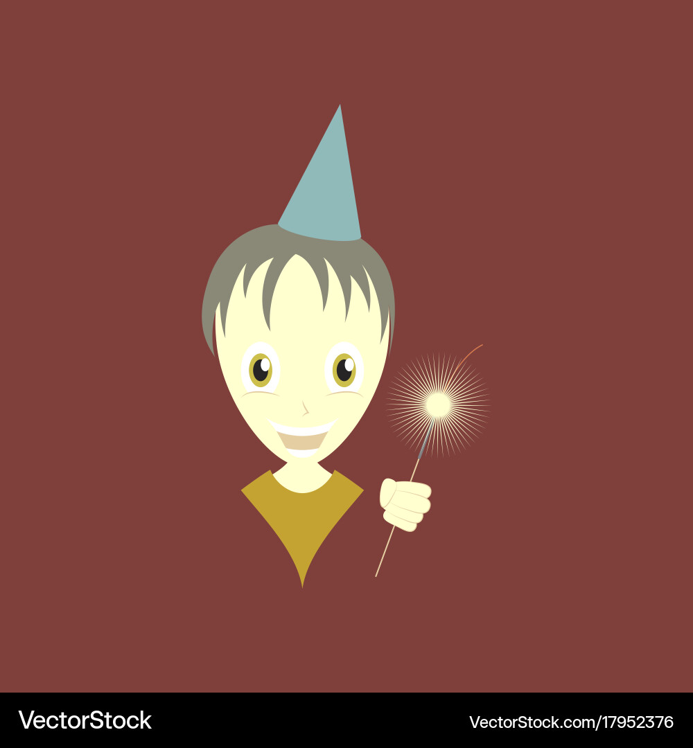 Flat on background of child sparkler Vector Image