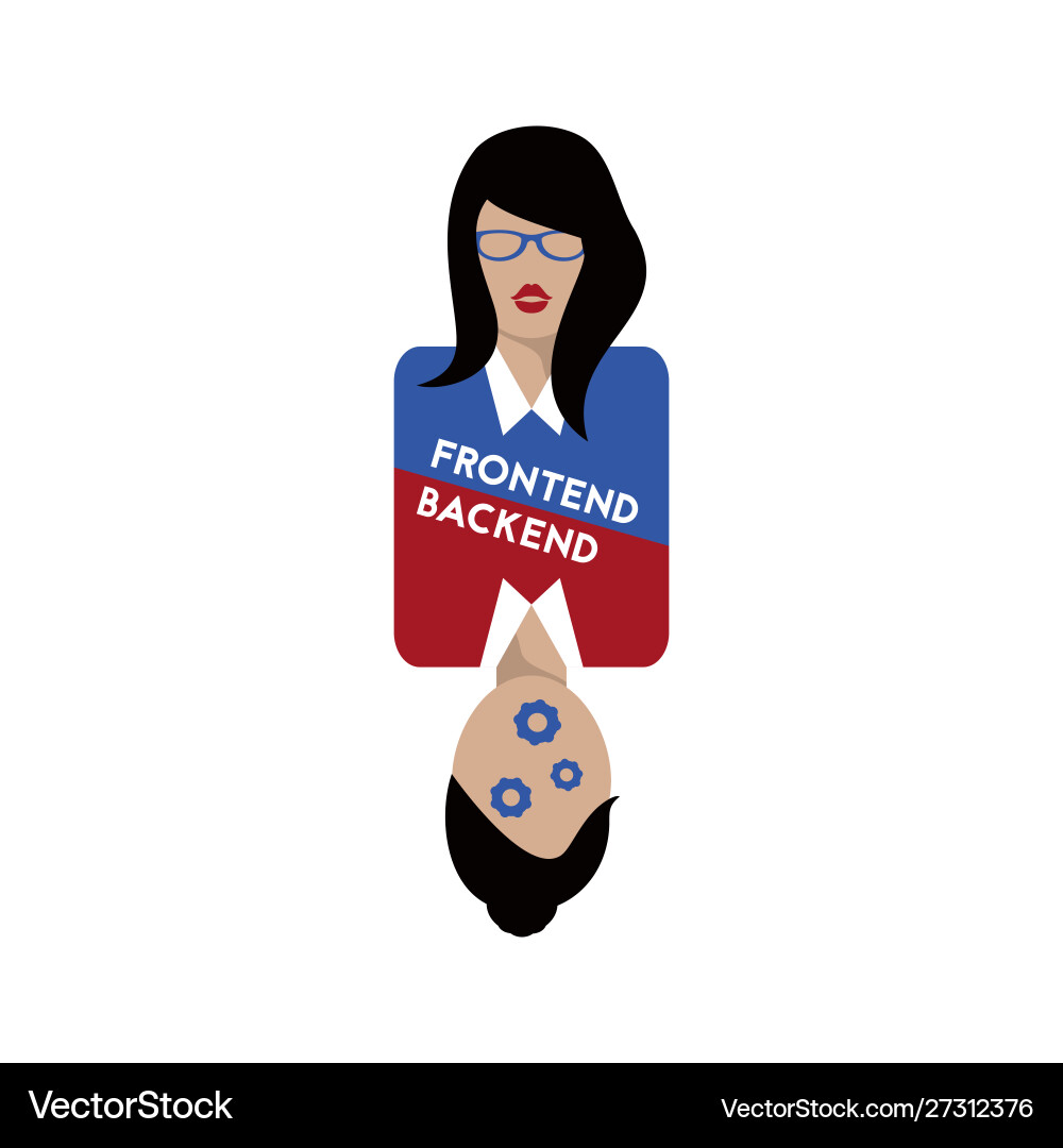 Frontend and backend development Frontend and backend development vector image