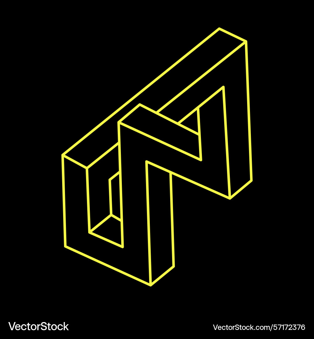 Impossible objects line geometric shapes optical vector image