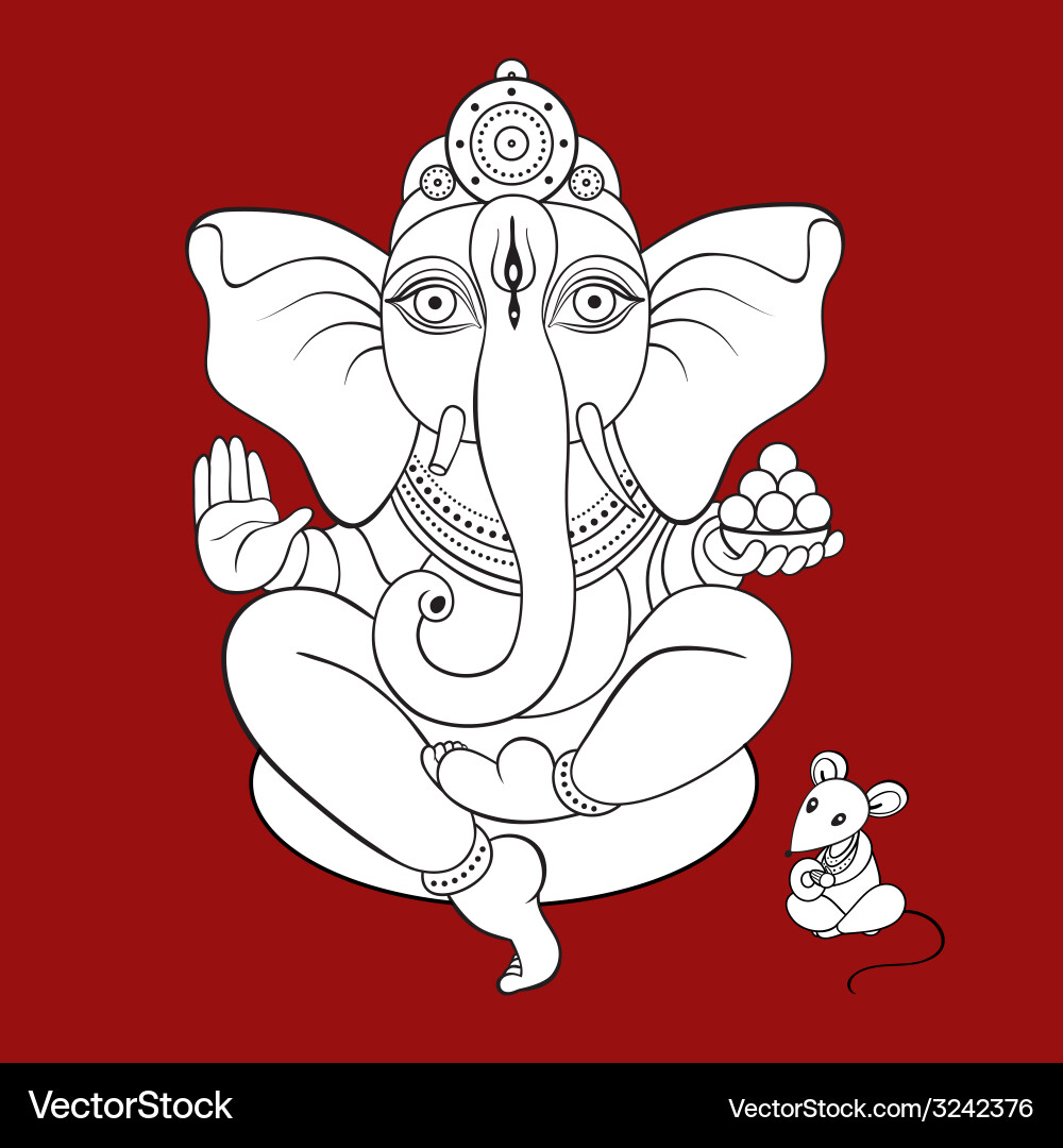 Lord ganesha hand drawn Vector Image