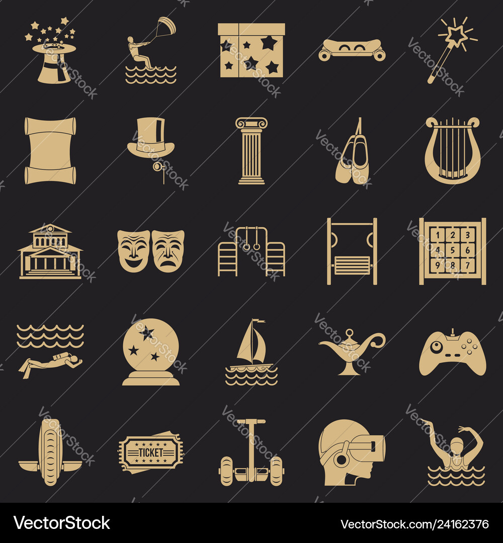 Magic icons set simple style Magic icons set simple style vector image
