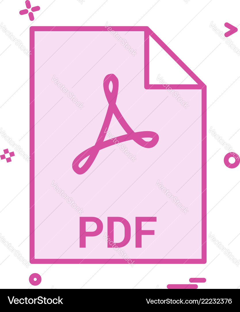 Pdf file extension format icon design Vector Image